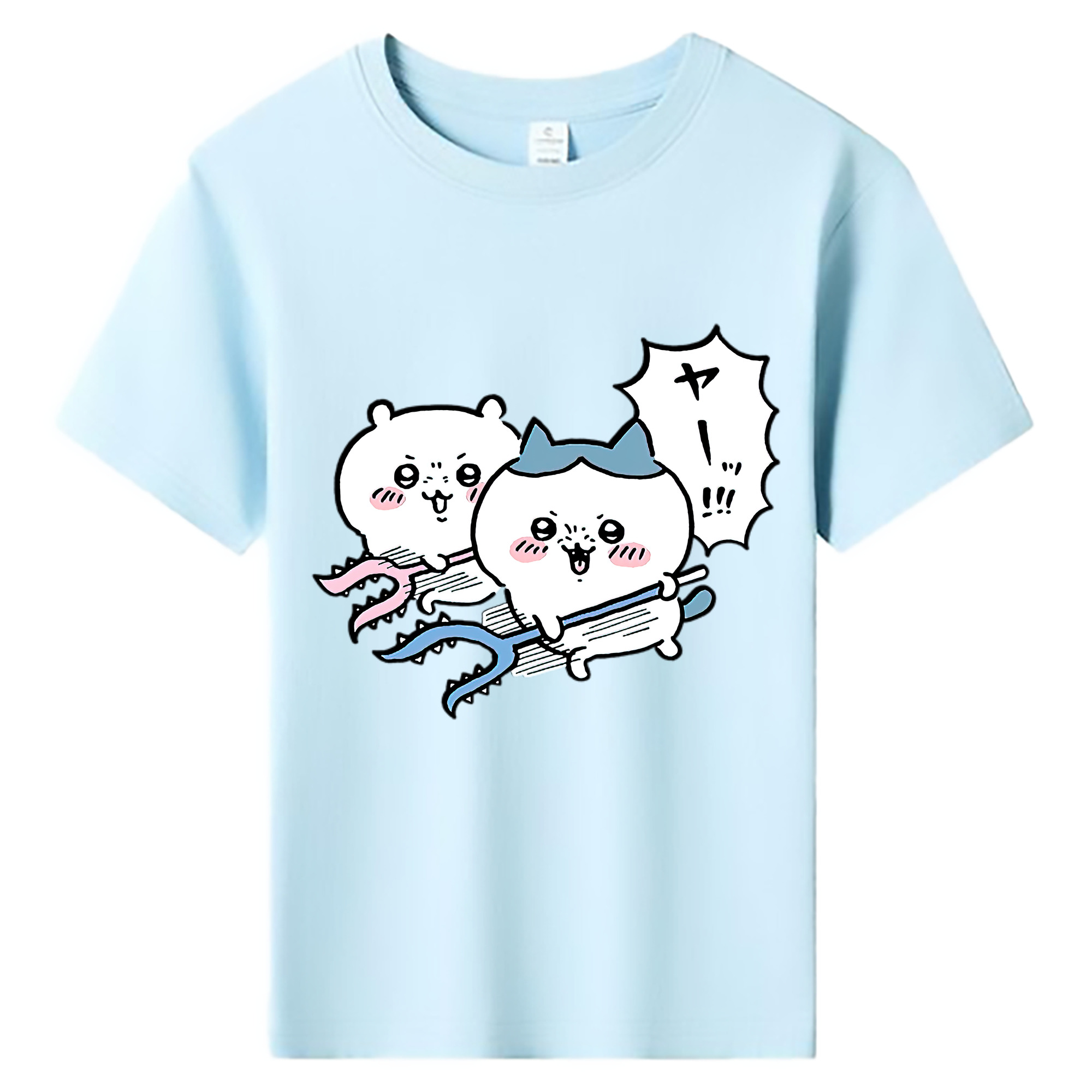 （画像用） ちいかわ ハチワレ Chii-kawa hachiware 綿100％キッズTシャツ（フロントプリント）